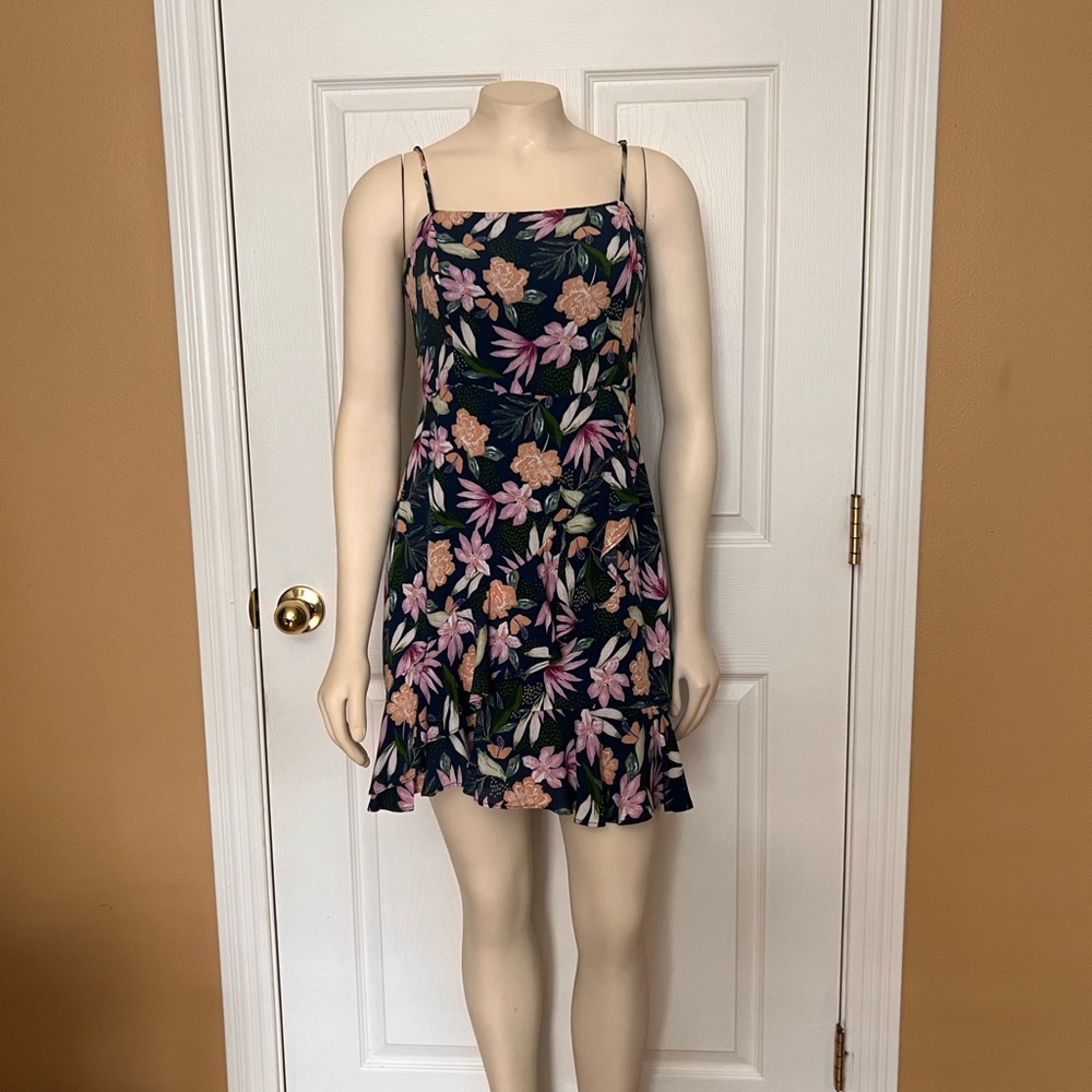 Lulus mini dress blue floral print